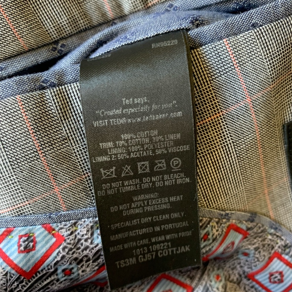 ▶️ Ted Baker Men’s Knit Blazer sz 5 gray plaid designer career formal casual* - Picture 9 of 15